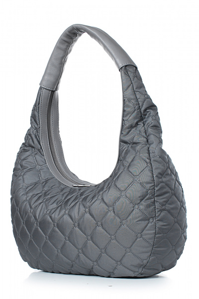 Круглогодичная серая текстильная сумка на молнии с косметичкой Galanteya 3122.24с879к45 серый_тиснение - фото 1