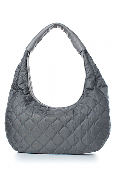 Круглогодичная серая текстильная сумка на молнии с косметичкой Galanteya 3122.24с879к45 серый_тиснение - фото 3