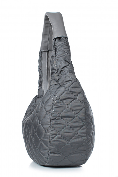 Круглогодичная серая текстильная сумка на молнии с косметичкой Galanteya 3122.24с879к45 серый_тиснение - фото 4