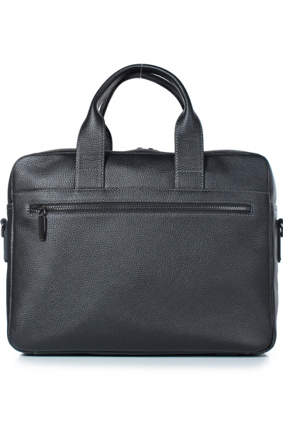 Круглогодичная деловая кожаная сумка на молнии с ручками Galanteya 32923.23с1295к45 черный - фото 2