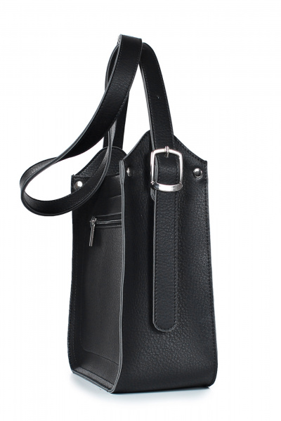 Демисезонные черные экокожаные сумки на молнии и ремне Galanteya 48523.24с288к45 черный - фото 4