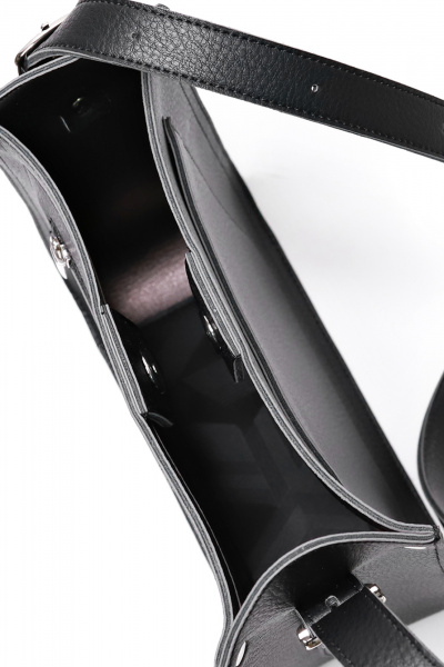 Демисезонные черные экокожаные сумки на молнии и ремне Galanteya 48523.24с288к45 черный - фото 5