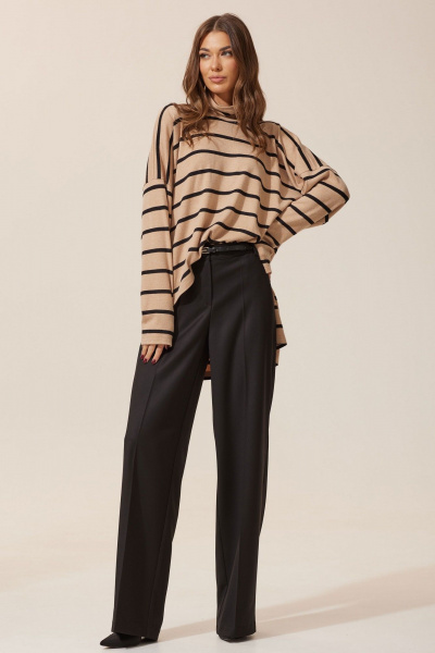 Трикотажный джемпер свободного кроя с длинным рукавом Lyushe 3947 - фото 5