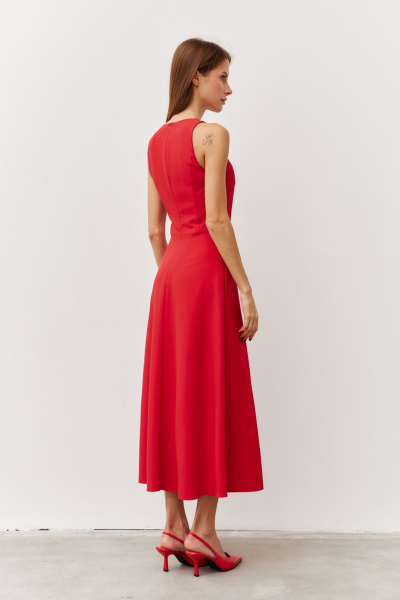 Красное платье с карманами и А-силуэтом Luitui R1092 красный - фото 5