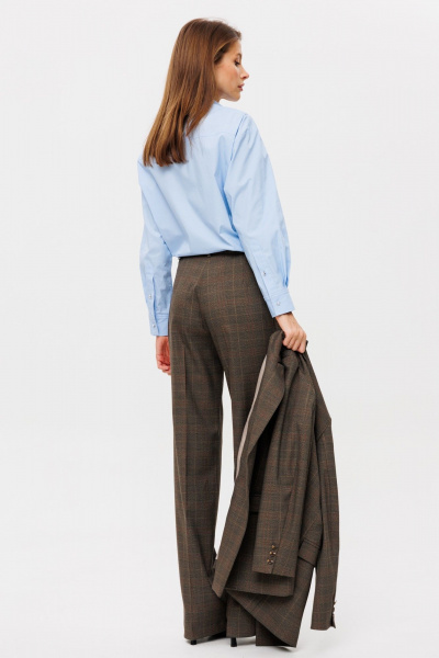 Голубая рубашка из текстиля с нагрудными карманами THE NAME 2346 голубой - фото 5