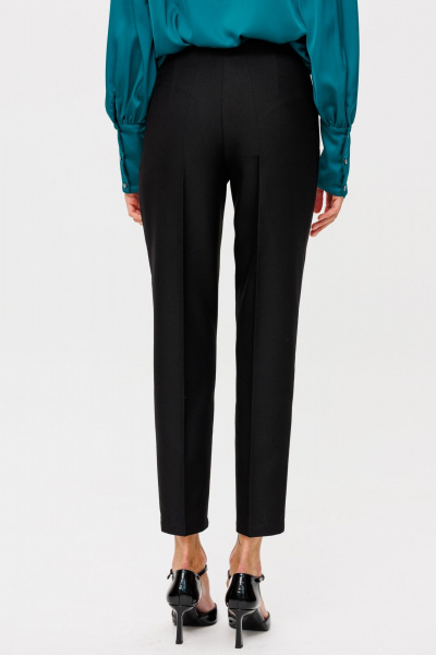 Брюки из текстиля со стрелками и высокой посадкой THE NAME 2350 черный - фото 7