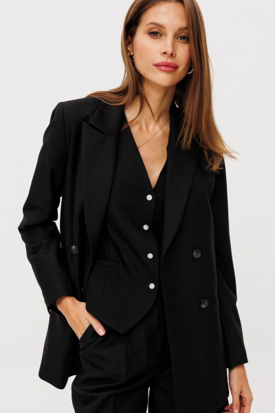 Жилет из текстиля приталенного стиля с выточками THE NAME 2361 - фото 6