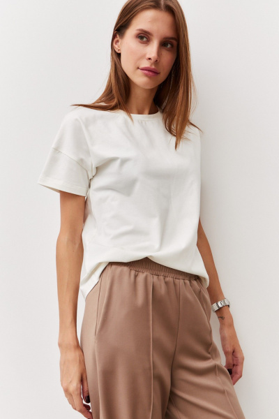 Брюки классические прямого кроя из костюмной ткани Luitui R2062 бежевый - фото 6