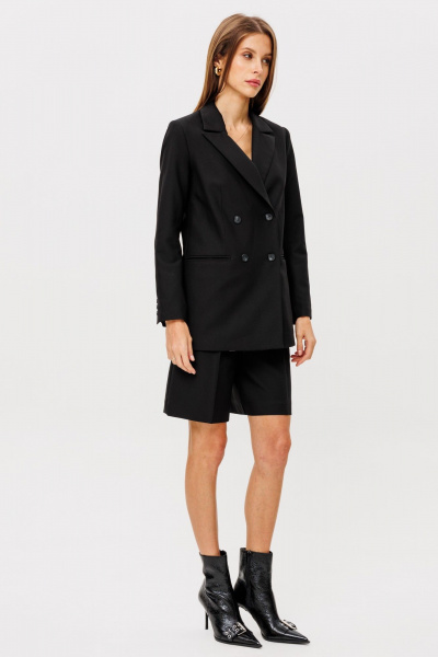 Шорты-бермуды с боковыми карманами и высокой посадкой THE NAME 2331 черный - фото 7