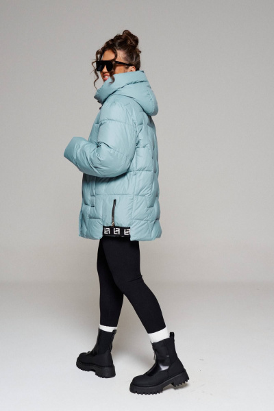 Куртка зимняя прямая с капюшоном и карманами Beautiful&Free 6245 аквамарин - фото 8