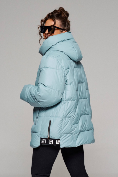 Куртка зимняя прямая с капюшоном и карманами Beautiful&Free 6245 аквамарин - фото 7