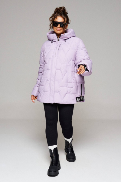 Куртка зимняя прямая с капюшоном и карманами Beautiful&Free 6245 лаванда - фото 2