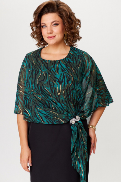 Платье Moda Versal П2481 черный+зеленый - фото 10