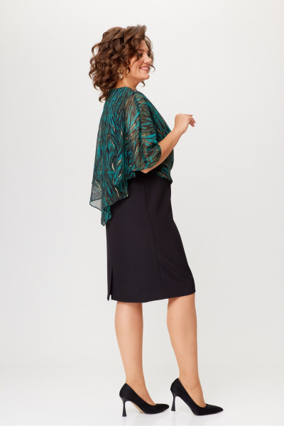 Платье Moda Versal П2481 черный+зеленый - фото 8