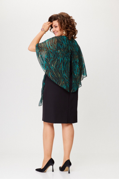Платье Moda Versal П2481 черный+зеленый - фото 3