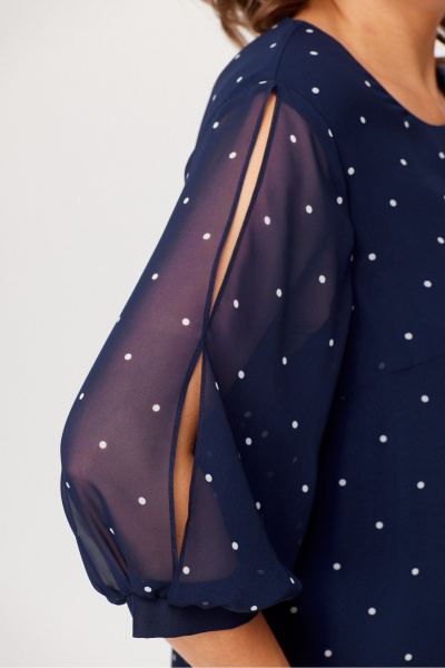 Платье с разрезами и текстурой шифона Moda Versal П2484 темно-синий - фото 7