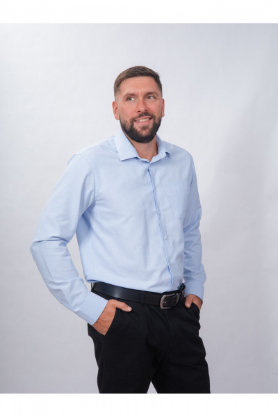 Рубашка деловая из хлопка с классическим воротником Nadex 01-094912/203-24 светло-голубой_самре - фото 6