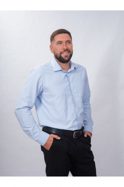 Рубашка деловая из хлопка с классическим воротником Nadex 01-094912/203-24 светло-голубой_самре - фото 5