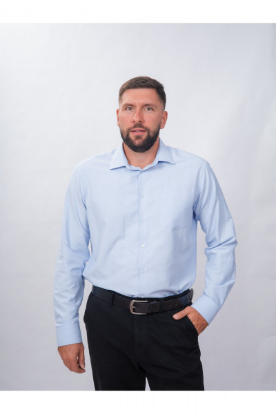 Рубашка деловая из хлопка с классическим воротником Nadex 01-094912/203-24 светло-голубой_самре - фото 1