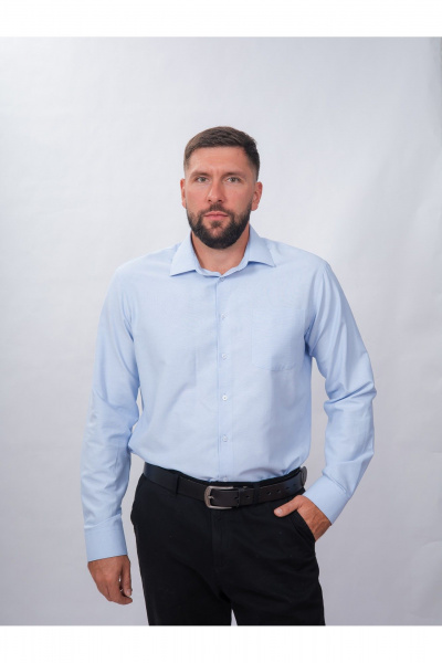 Рубашка деловая из хлопка с классическим воротником Nadex 01-094912/203-24 светло-голубой_самре - фото 2