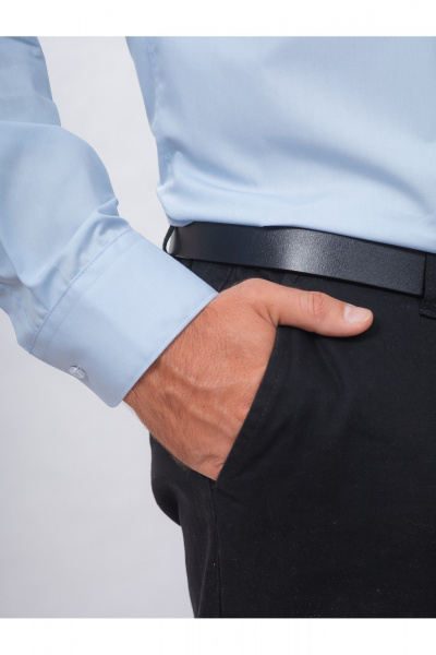 Рубашка из хлопка на пуговицах с длинным рукавом Nadex 01-094912/204-24 светло-голубой - фото 9