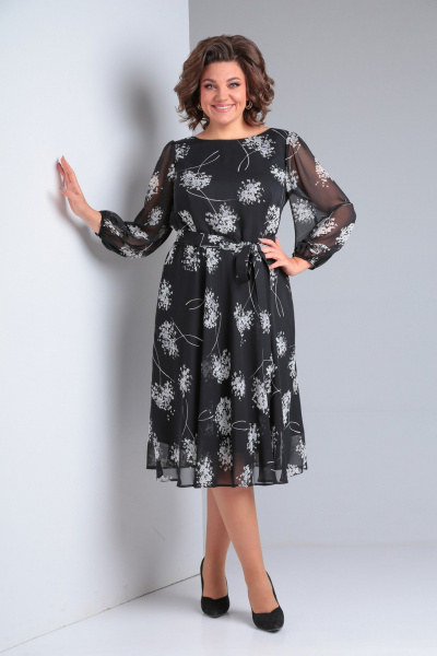 Платье полуприлегающего силуэта с резинкой Le Collect 226 - фото 1