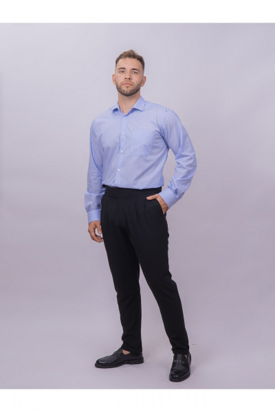 Рубашка классическая в полоску из хлопка для офисного стиля Nadex 01-095013/203-24 светло-голубой - фото 4