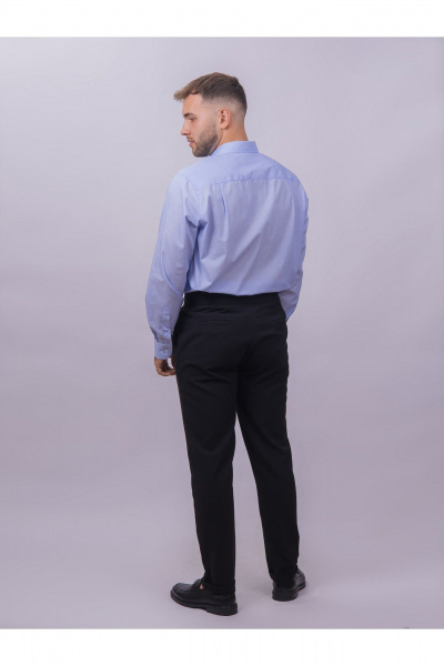 Рубашка классическая в полоску из хлопка для офисного стиля Nadex 01-095013/203-24 светло-голубой - фото 2