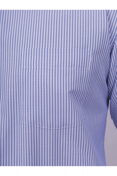 Рубашка классическая из хлопка с полосатым принтом Nadex 01-095013/303-24 сине-голубо-белый - фото 10