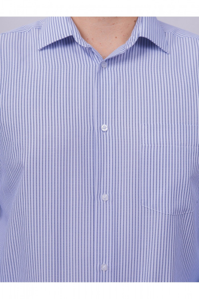 Рубашка классическая из хлопка с полосатым принтом Nadex 01-095013/303-24 сине-голубо-белый - фото 8