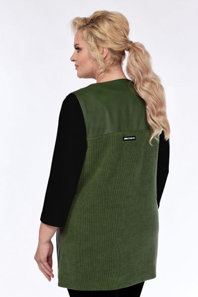 Жилет с рельефами из велюра и экокожи с карманами Jurimex 3226 - фото 2