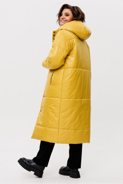Двухстороннее пальто с капюшоном из плащёвки и утеплителем 300 г/м2 Rumoda 2236 желтый-черный - фото 4