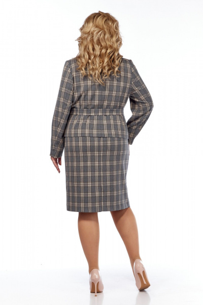 Деловой двойка жакет и юбка в клетку для деловых образов Tensi 385 - фото 8