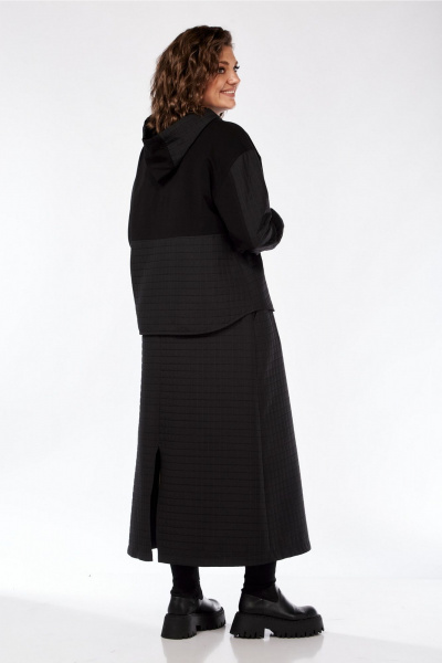 Костюм из юбки и жакета с капюшоном и эффектом стежки Jurimex 3225 - фото 9