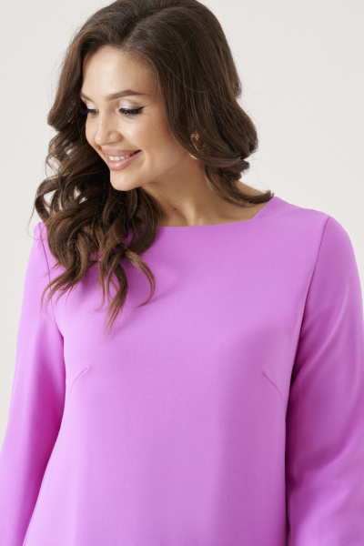 Платье из трикотажа с нагрудными вытачками для каждодневных образов Панда 203480w сиренево-розовый - фото 3