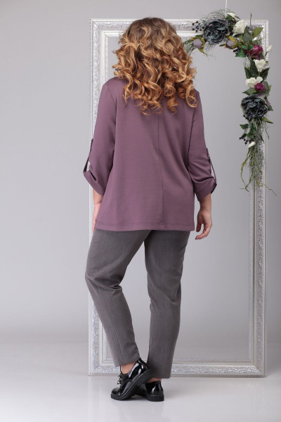 Брюки, джемпер Michel chic 1201 светло-сиреневый_серый - фото 4