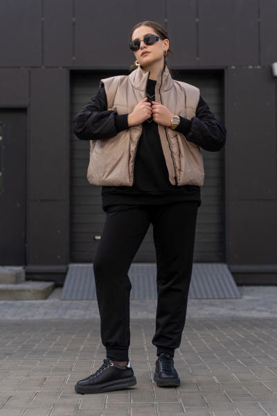 Брюки и свитшот из трикотажного футера Luna 193 чёрный - фото 3