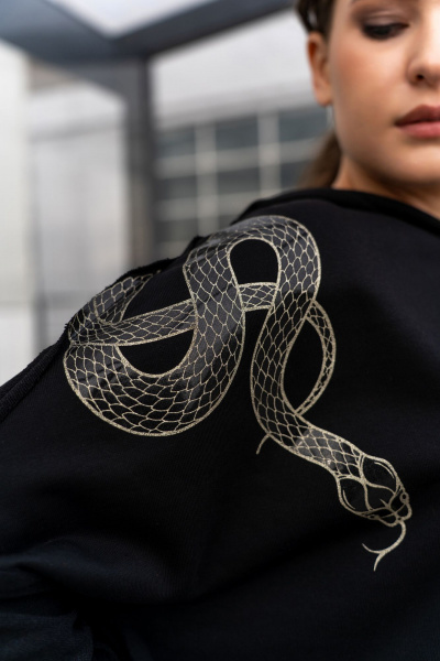 Брюки и свободный свитшот с капюшоном из трикотажа Luna 198 чёрный - фото 10