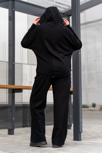 Брюки и свободный свитшот с капюшоном из трикотажа Luna 198 чёрный - фото 2