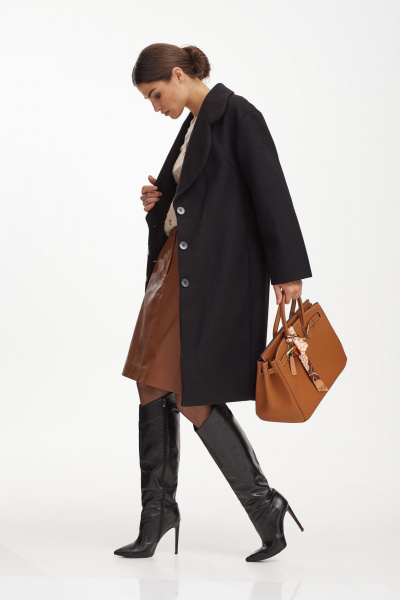 Дизайнерское пальто из пальтовой ткани, демисезон, с вышивкой, мультиколор NiV NiV fashion 2468 - фото 7