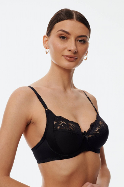 Мягкий бюстгальтер из трикотажа с кружевом Леди Леда 410-326 - фото 1