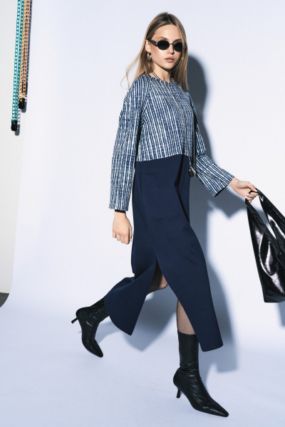 Платье миди из трикотажа с карманами и разрезами на каждый день MilMil 1148_Рига - фото 3