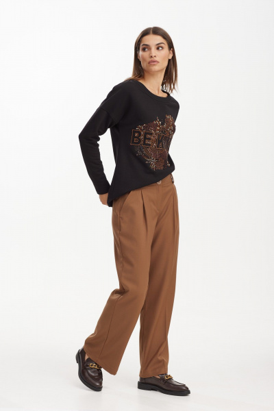 Брюки из текстиля с завышенной посадкой и боковыми карманами NiV NiV fashion 3118/1 - фото 3