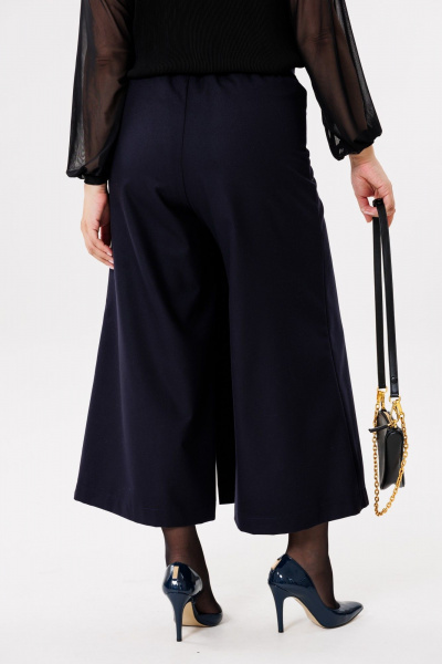 Кюлоты с запахом и широкими брючинками для деловых образов Michel chic 827/1 темно-синий - фото 6