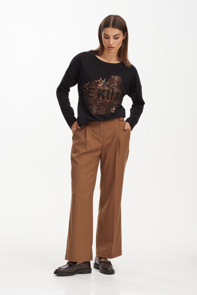 Свободный свитшот из трикотажа с дизайнерской вышивкой NiV NiV fashion 3122 - фото 6