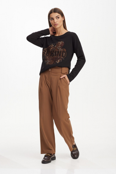 Свободный свитшот из трикотажа с дизайнерской вышивкой NiV NiV fashion 3122 - фото 3