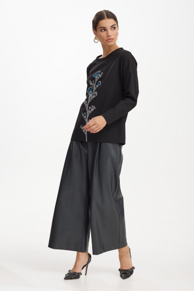 Мягкий свитшот из трикотажа с декором вышивкой NiV NiV fashion 3123 - фото 2