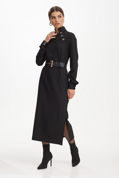Классическое платье прямого кроя из костюмной ткани с поясом NiV NiV fashion 3128 - фото 8