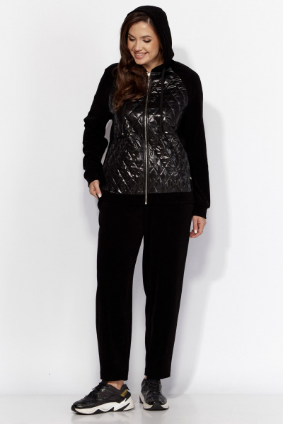 Брюки и куртка из вельвета и плащёвой ткани на каждый день TAiER 1324 черный - фото 7