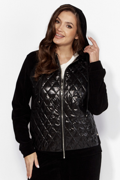 Брюки и куртка из вельвета и плащёвой ткани на каждый день TAiER 1324 черный - фото 3